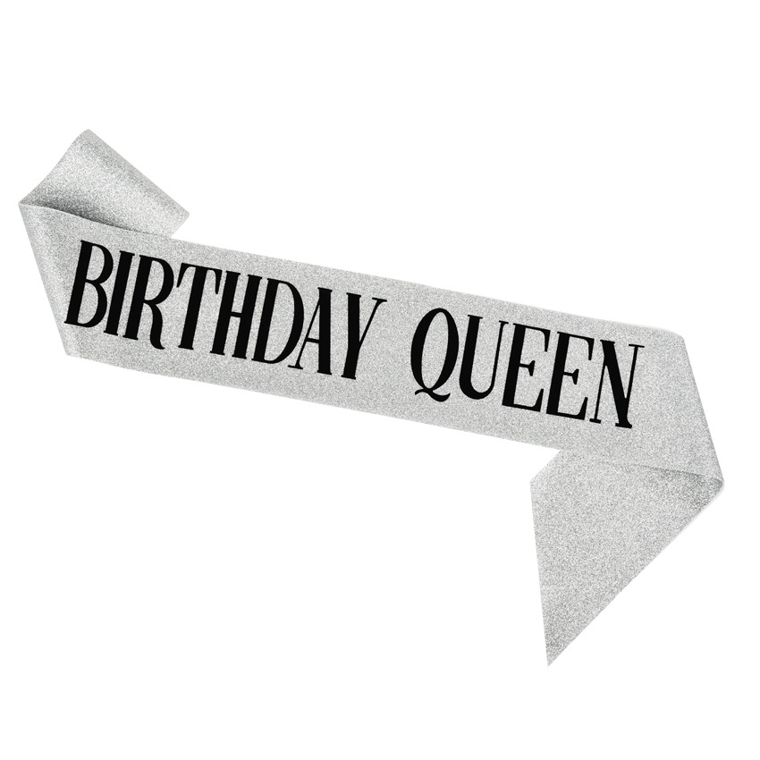 DEG0069 银色肩带 BIRTHDAY QUEEN 主图