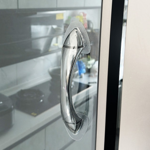 Plastic balcony large bathroom curved handle bathroom glass sliding door handle cabinet drawer paste door handle