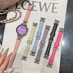 Suitable for Huawei GT5/4/3 Watch Fit3 Bracelet Xiaomi 8/9Pro Litchi Pattern D Buckle Soft Cowhide Strap