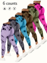 D 87191 Seams Smiley Tie-Dye Yoga Pants Ц����Ⱦ�٤��