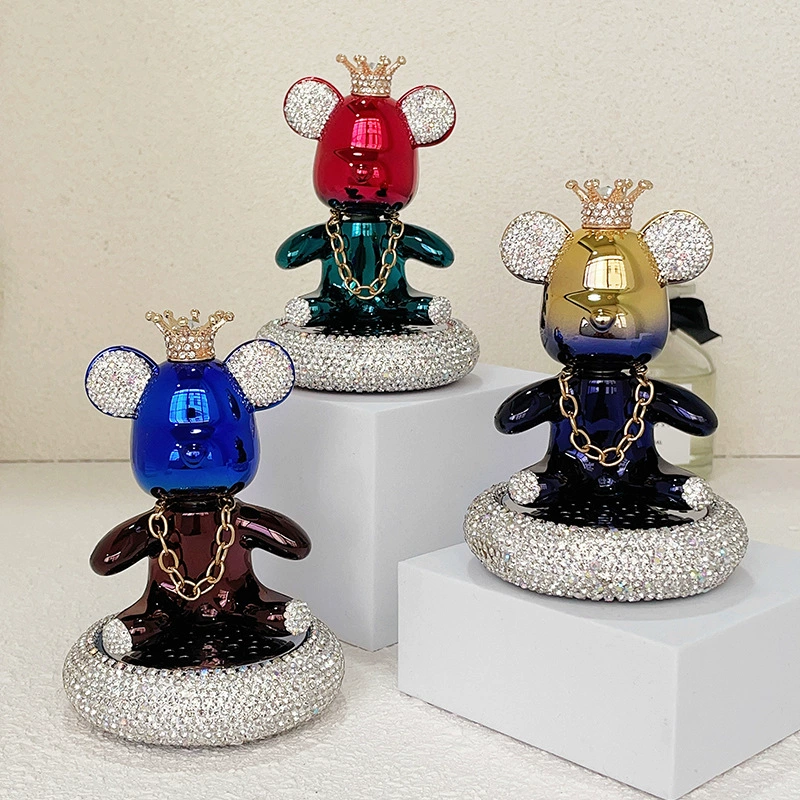 Алмазный жестокие медведи автомобильные украшения твердые ароматерапевтические автомобильные духи креативные автомобильные сиденья короны медвежонок украшения