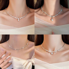韩国ins碎银子珍珠项链轻奢时尚高级感锁骨链气质新款百搭项饰女