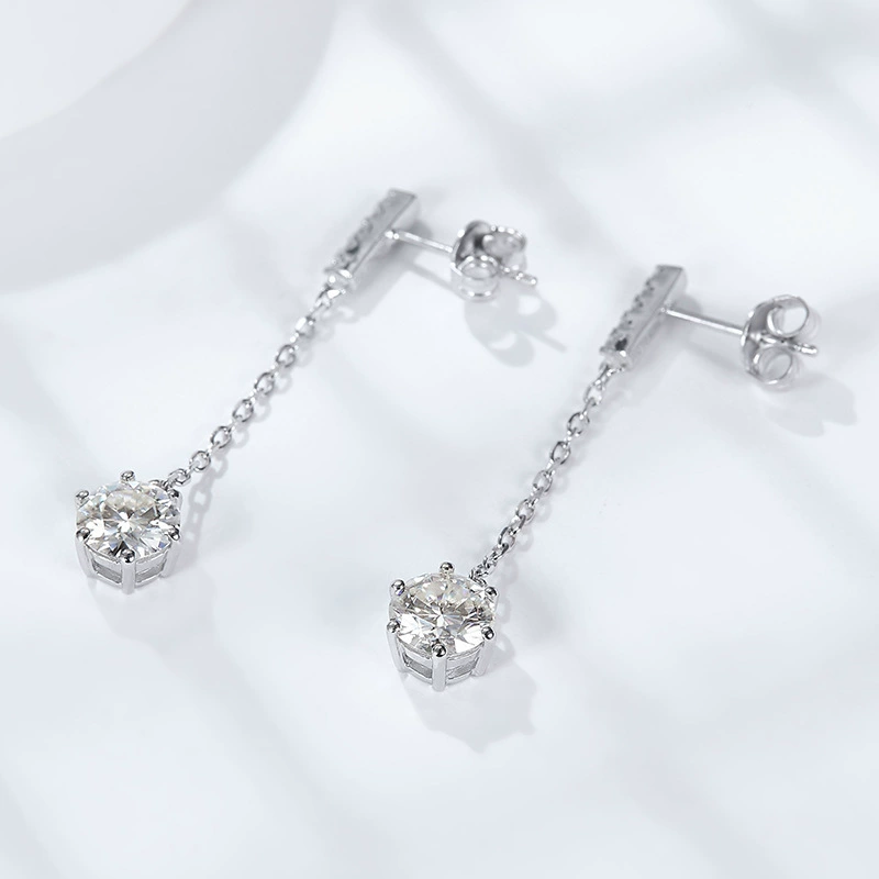 Earrings, light luxury style, silver 925 sample
