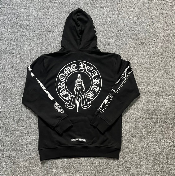 24ss年新款高品质Chrome Hearts 马蹄十字架连帽拉链卫衣工厂批发|undefined