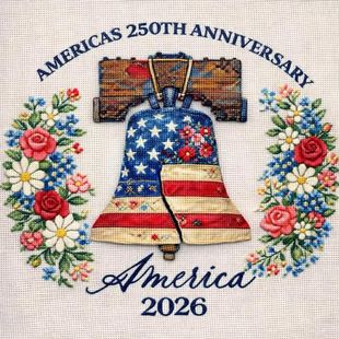 �羳�·fAmerica's 250th Cross-Stitch Kit����250���꽑�����b
