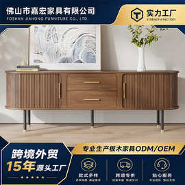 复古电视柜客厅家用现代简约高端设计师中古风实木储物电视柜地柜