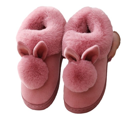 Cotton slippers for women in autumn and winter for home use thick-soled plush home shoes for couples to keep warm in winter for men