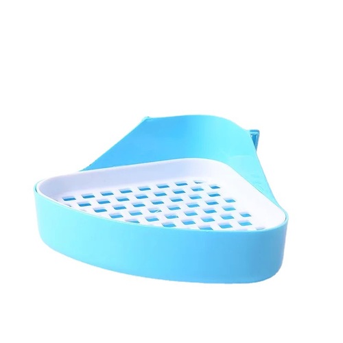 Rabbit triangle toilet chinchilla guinea pig toilet small pet cleaning supplies with bottom net design for easy cleaning