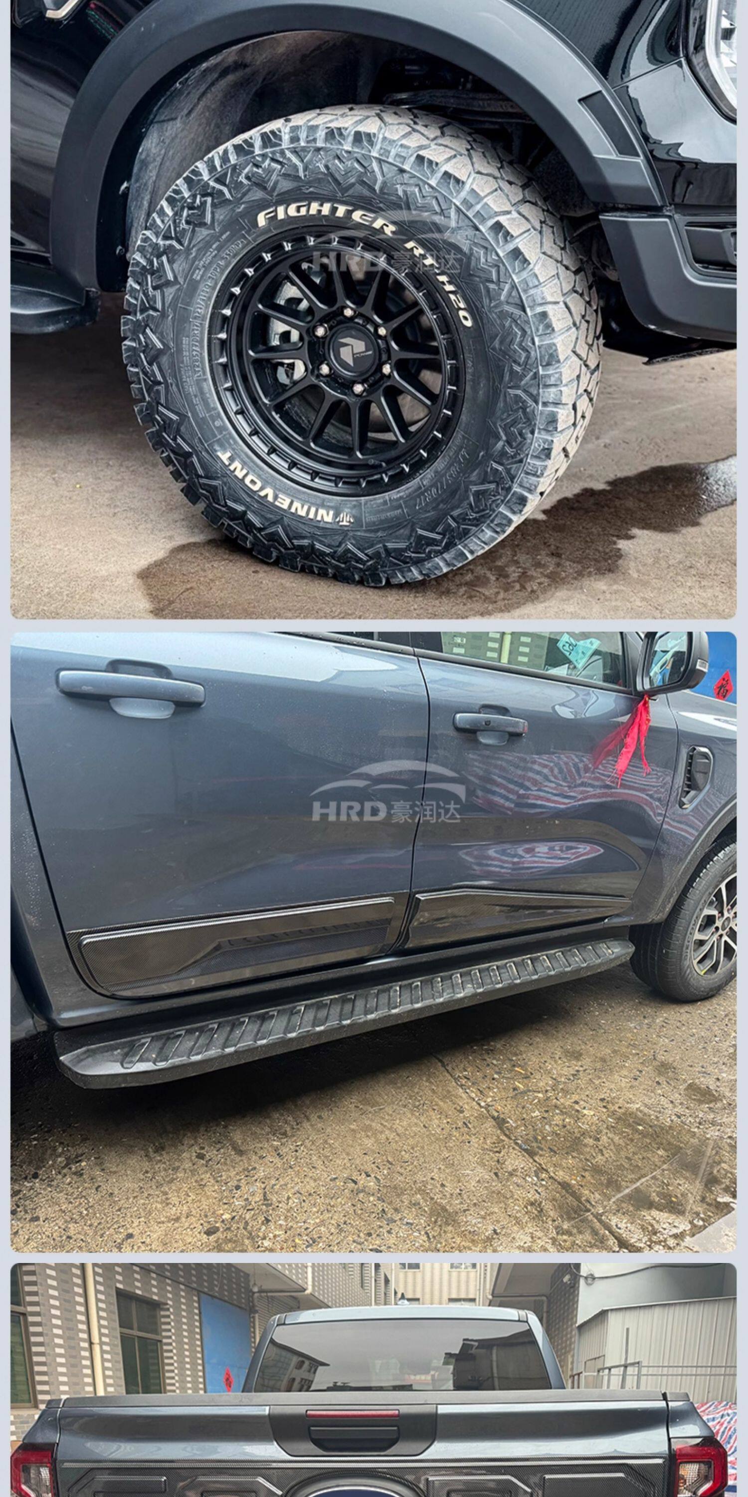 Suitable for Ford Ranger Modification to Raptor-Style Body Kit, Front Grille, Wide-Body Wheel Arches, Black Warrior Kit Modification