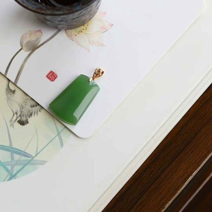 Jade Crafts Natural Xinjiang Hetian Jade Russian Material Jasper Old Material Peace Brand Pendant Women's Pendant Comes with Certificate