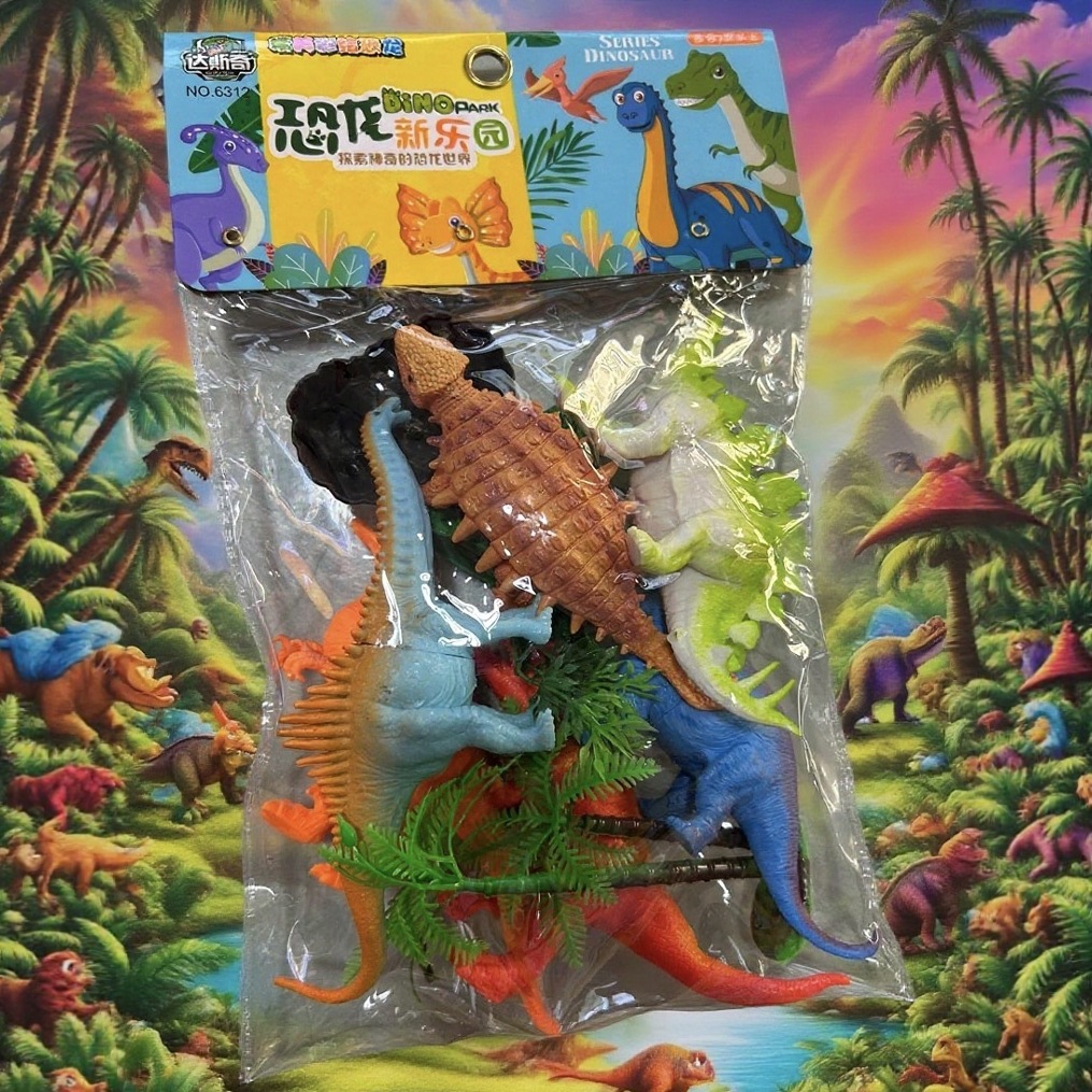 Diversión infantil de goma suave simulación de dinosaurios nuevo paraíso 6 juguetes de entretenimiento para padres e hijos