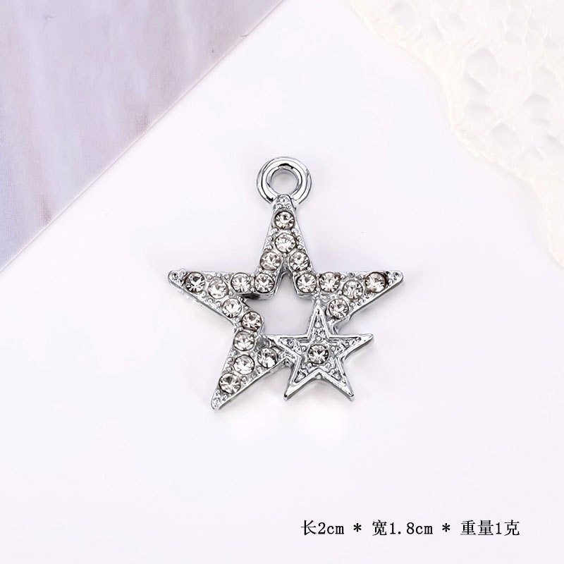Large and small five-pointed star silver