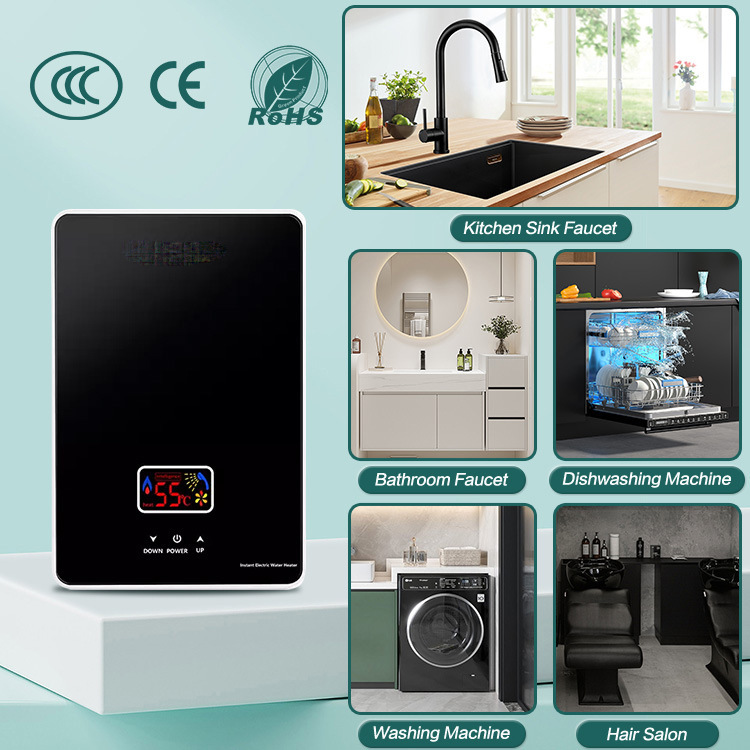 Instantaneous electric water heater for home use, variable frequency, constant temperature, rapid heating, small shower unit for bathroom Instantaneous electric water heater for home use, variable frequency, constant temperature, rapid heating, small shower unit for bathroom