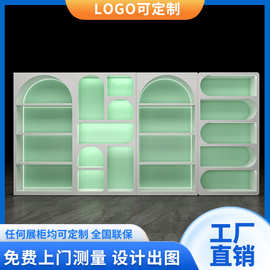 烤漆化妆品展示柜护肤品陈列口红柜美容院彩妆展柜工业风展示柜