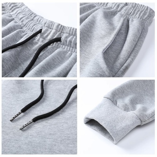 Casual sweatpants for men: autumn/winter long pants, oversized relaxed-fit trousers, plus-size joggers with ankle cuffs