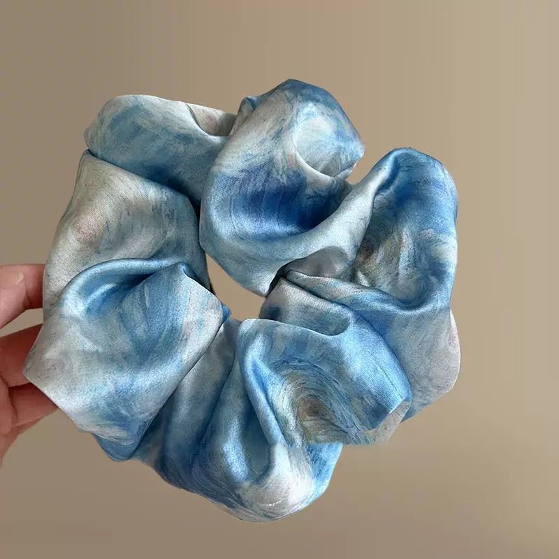Corbata de pelo de intestino de lunares de crema grande coreana, gomas de goma de cola de caballo suaves para mujer, accesorios para el cabello de bola, accesorios para el cabello, cuerda para la cabeza