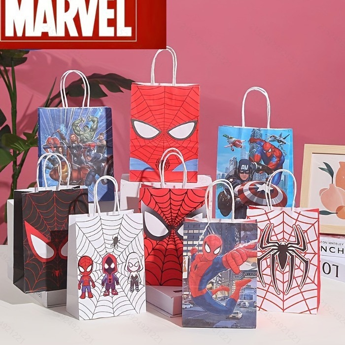 人気漫画スパイダーマンアニメ大全集 子供の誕生日用牛革紙ショッピングバッグms|undefined