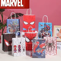 Хит продаж! Детская коллекция сумок-шопперов из крафт-бумаги с анимационным изображением Человека-паука.