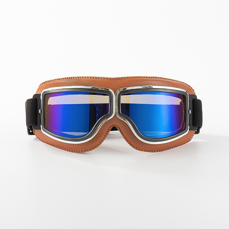 브라운 가죽 블루 컬러 필름
