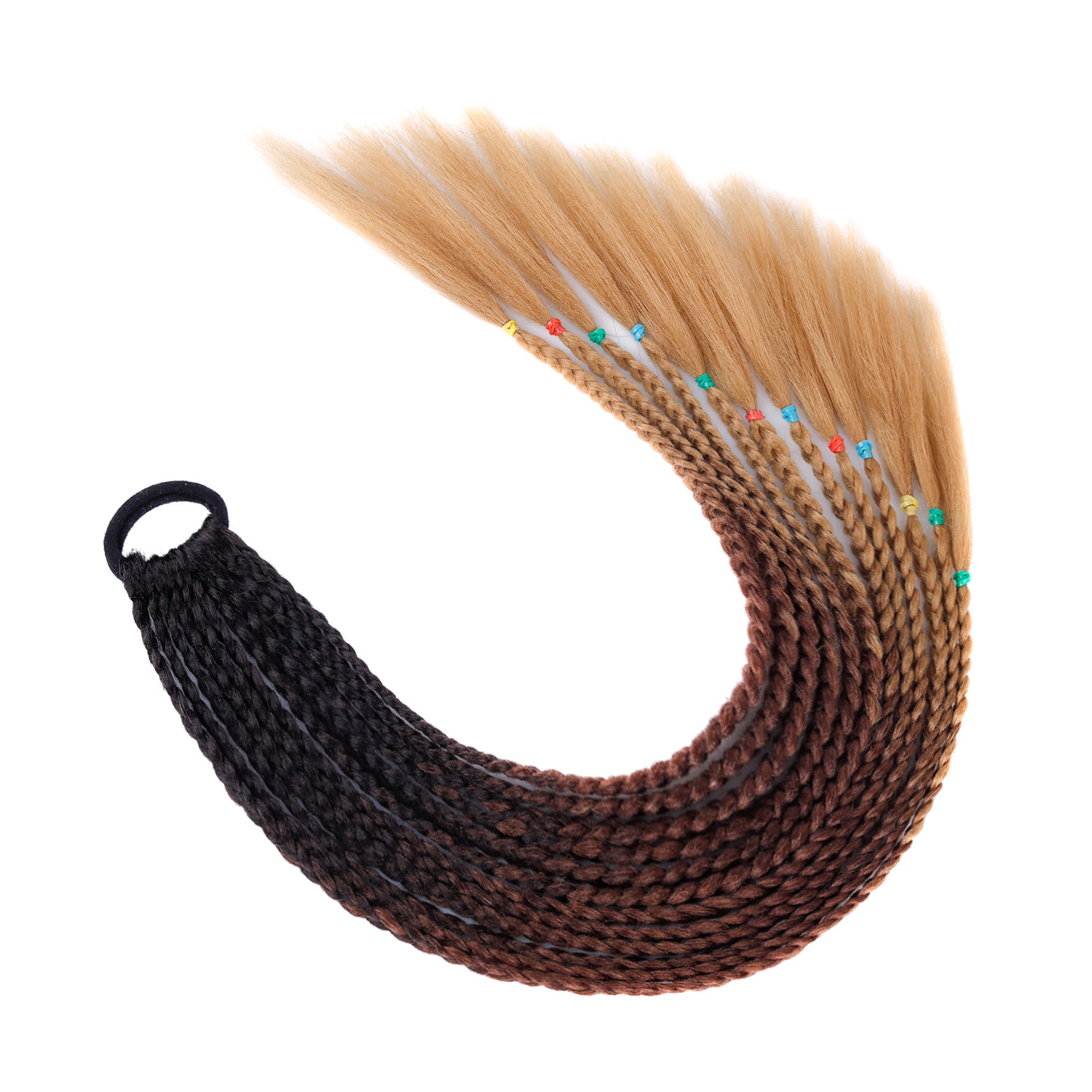 Coleta de Cabello Sintético con Trenzas de Fibra Sintética de Alta Temperatura Decorativo y Colorido