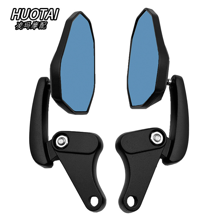 Customized Supagp Japanese-Style Horn Motorcycle Modified Rearview Mirror Motorcycle Blue Glass Horn Reflector