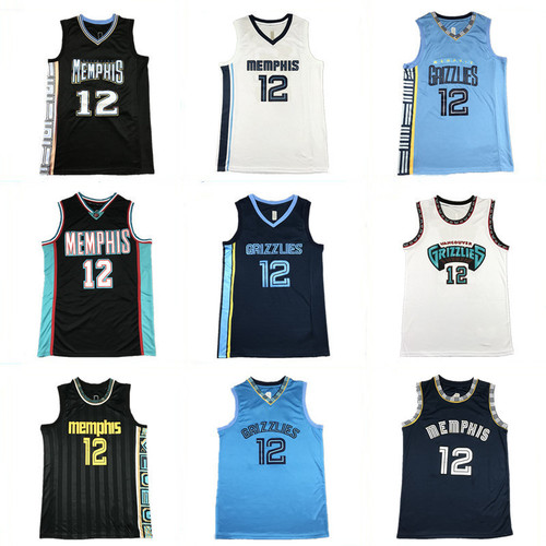 Summer cross-border jersey Grizzlies 12 Morant embroidered basketball uniform vest men's and women's training shorts sports suit