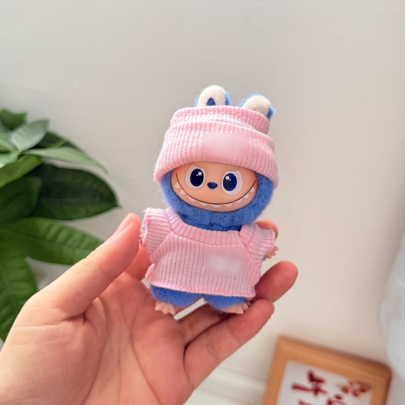 迷你版4.0LABUBU搪胶脸毛绒盲盒玩偶衣服圣诞套装小鼻嘎心底密码|undefined