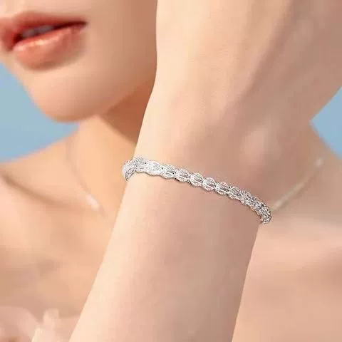 Медно-серебряный модный браслет, аксессуар, простой и элегантный дизайн, оптом