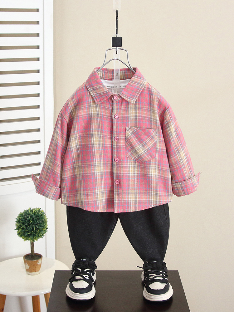 Camisa de Manga Larga para Niños 6242, Ropa de Otoño 2026, Nuevo Estilo, Camisa Moderna para Bebés, Chaqueta Delgada de Primavera y Otoño para Niños
