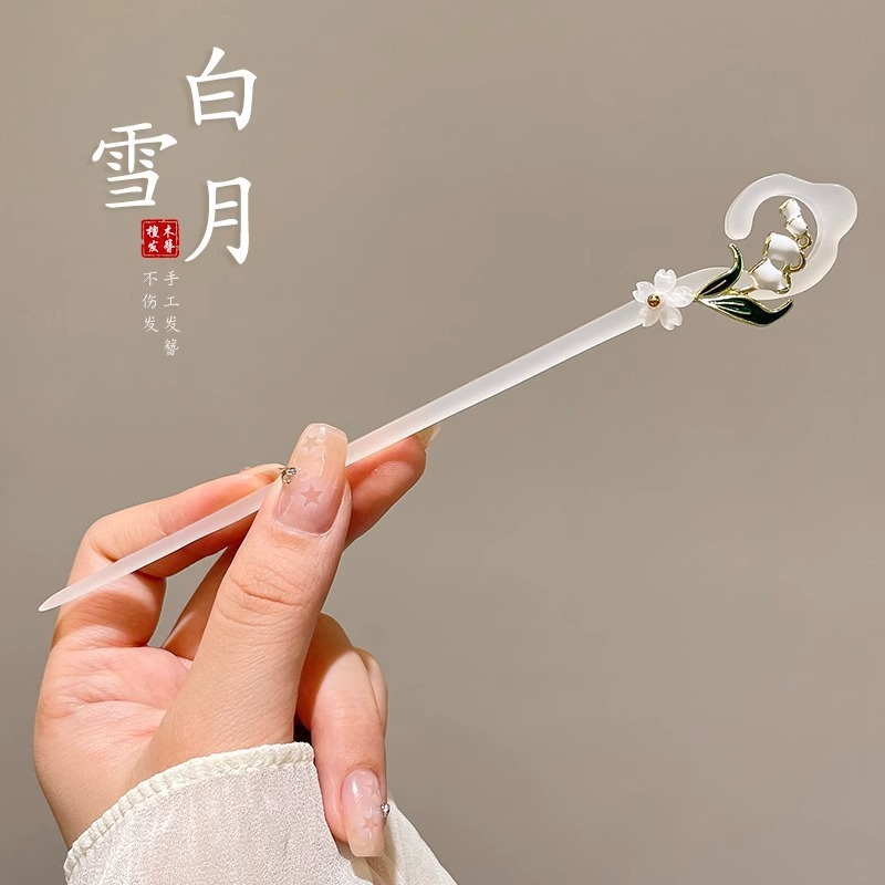 2025新款高级感檀木发簪女中式古风盘发钗高端木质发饰复古头饰|undefined