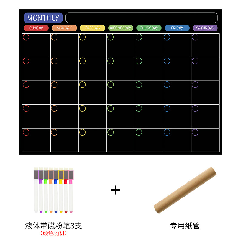 Imán de nevera borrable, calendario de gestión de tiempo, calendario creativo, plan de aprendizaje de pizarra suave magnética extraíble