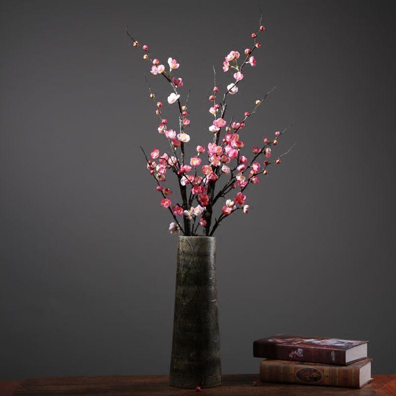 中式梅花腊梅花枝假花仿真花家居客厅电视柜装饰品摆件干花盆景|undefined