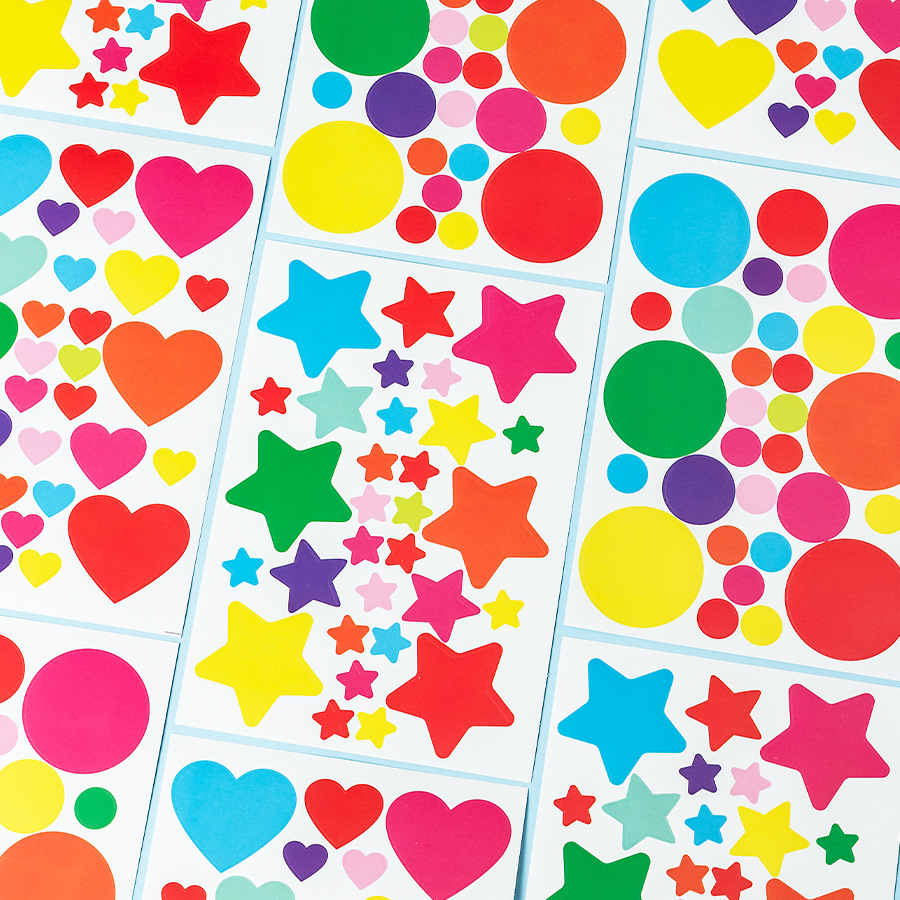 Cariño, color pegajoso, amor, círculo de estrellas, pegatinas decorativas autoadhesivas, pegatinas decorativas transfronterizas, pegatinas de marcas decorativas