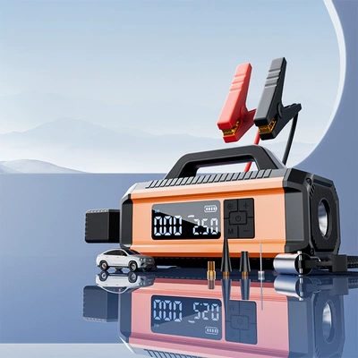 car air pump tire — Car on the line of fire