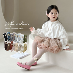 2023 Minglyu Spring and Autumn New Children's Pantyhose Solid Color Cartoon Cute Girls' Leggings Pantyhose Wholesale