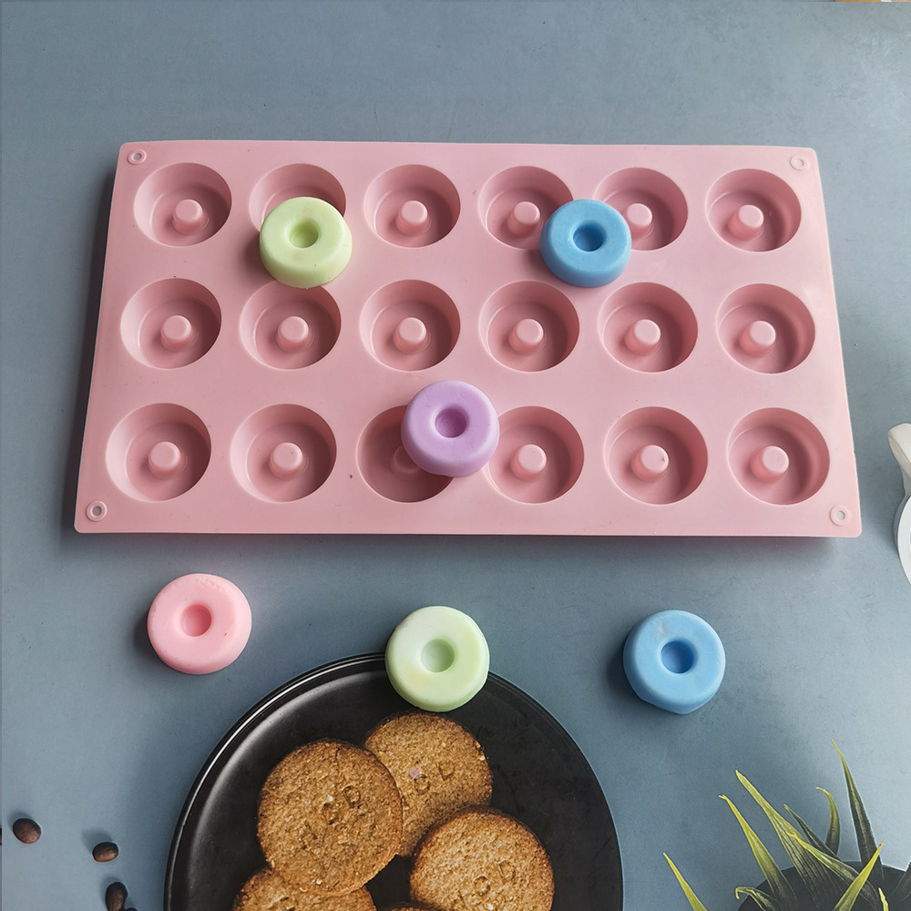 18 donuts 411 chocolate de silicona molde de helado molde de mousse pasteles gelatina molde de harina de arroz