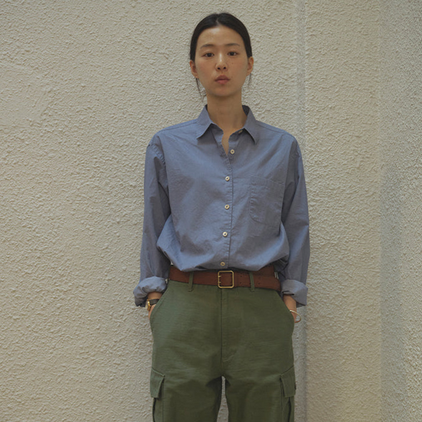 现货urbanic30纯棉衬衫女夏季新款薄款宽松显瘦基础款长袖衬衣