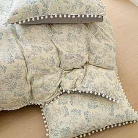 球球工艺款皱皱棉三四件套A类 床上用品轻奢风柔软舒适宿舍学生床
