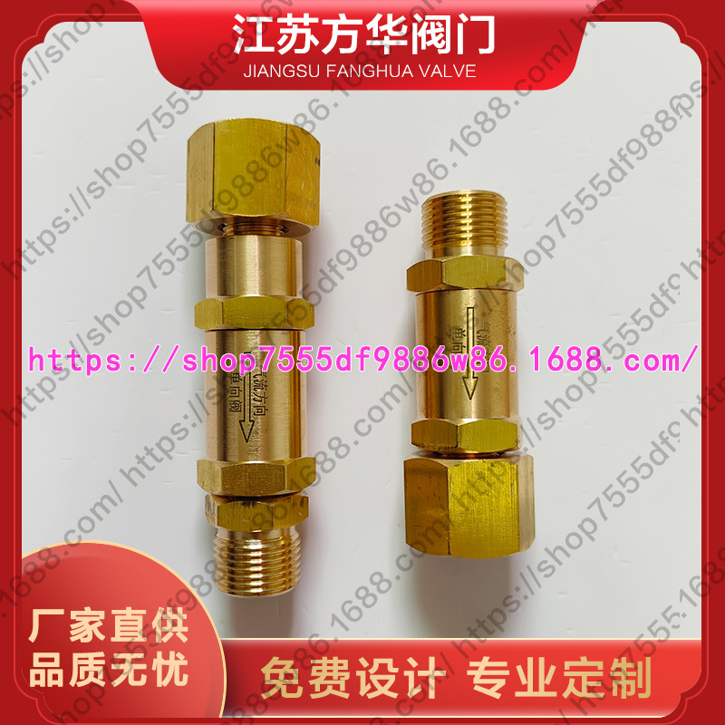 氮氢氦氩氧气钢瓶汇流排软管单向阀止回阀逆止阀G5/8内外丝20MPA