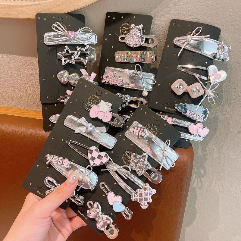 New Kids silver Hairpin suit Girls Y2K Metal Duckbill Clip Student Bangs bb Clip Light Luxury Hairpin Batch New Kids silver Hairpin suit Girls Y2K Metal Duckbill Clip Student Bangs bb Clip Light Luxury Hairpin Batch