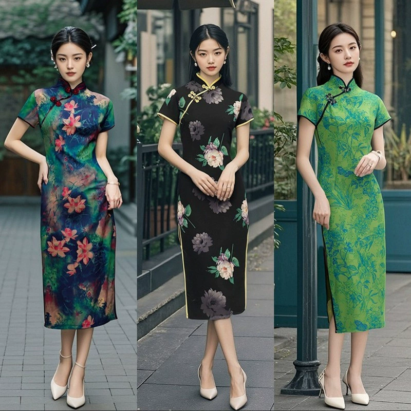 Cheongsam 2025 новый ретро Китайская Республика эрозия костей в китайском стиле