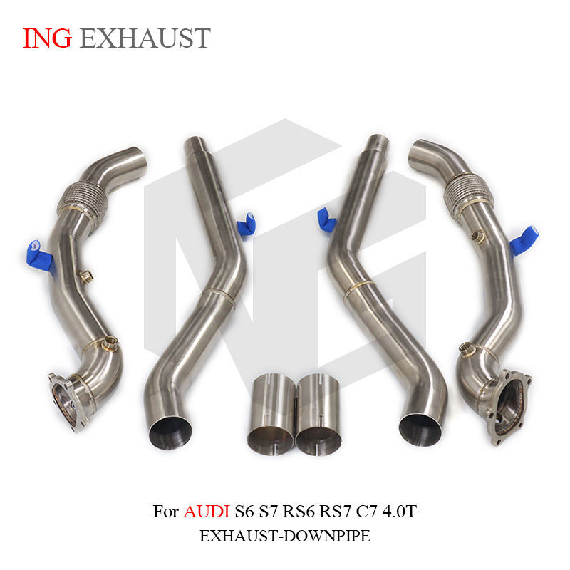 Suitable for Audi S6 S7 RS6 RS7 C7 4.0T stainless steel exhaust downpipe resonator pipe