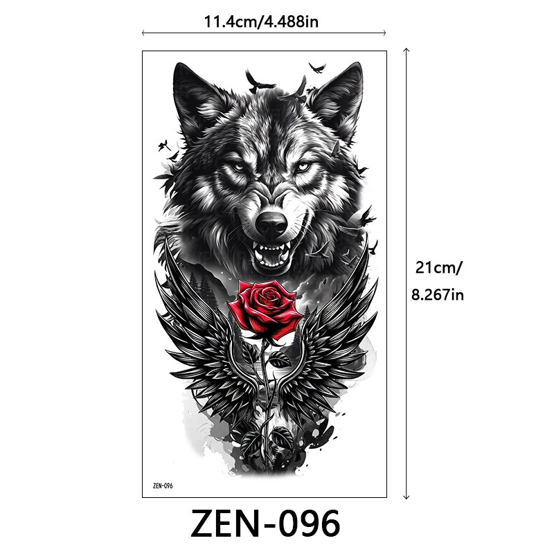 新品跨境 ZEN小全臂纹身贴半臂纹身贴动物花朵万圣节纹身贴tattoo|undefined