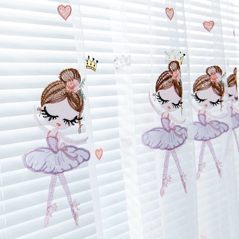 Ballet Princess Wind Curtain Gauze Curtain 2023 New Children's Room Girl Bay Window Dance Classroom Bedroom Shading