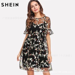 SHEIN雑金対外貿易金輸出シャツベストストラップワンピースセット雑金女装対外貿易雑金