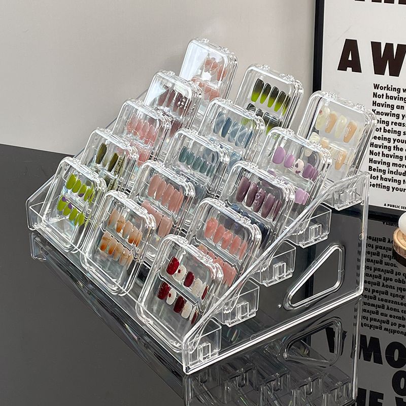 Showcase de manicuras tipo escalón cubierta de mesa caja de manicuras tienda de manicuras modelo showcase manicuras almacenamiento showcase