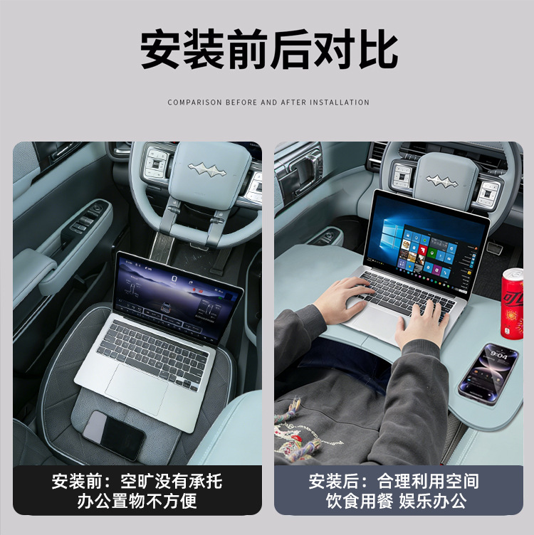 Suitable for Fangchengbao Leopard 5 Car-Mounted Small Table Board, Practical Folding Dining Table, Office Gadget, Laptop Stand
