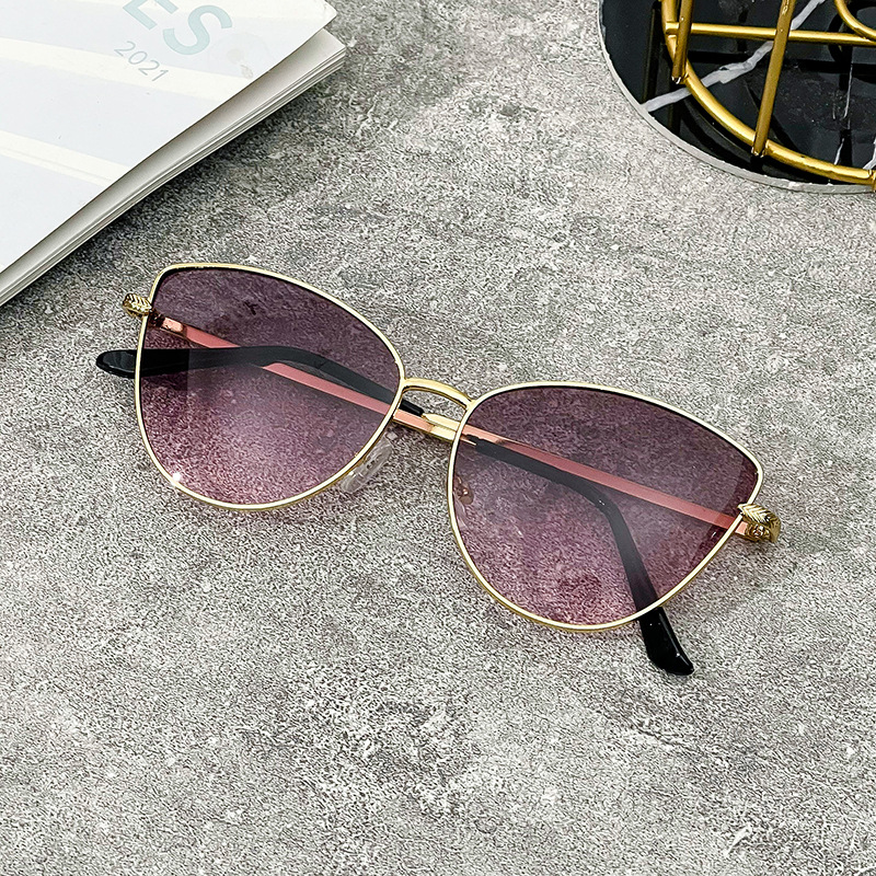 PC, UV400 Protection Lens Material Cat Eye Glasses Style Daily Occasion Fashion Semicircle PC UV400 Protection Cat Eye Full Frame Women's Sunglasses