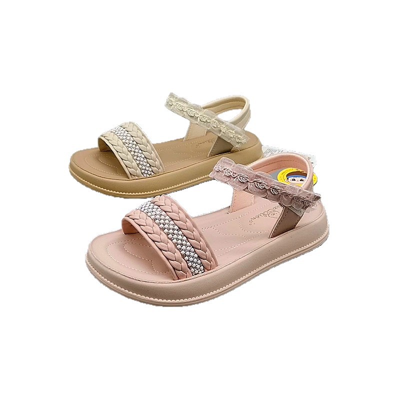 Sandalias de princesa talla 27-38, estilo retro para niñas de 8 a 13 años, zapatos de princesa antideslizantes para niños, zapatos de playa.