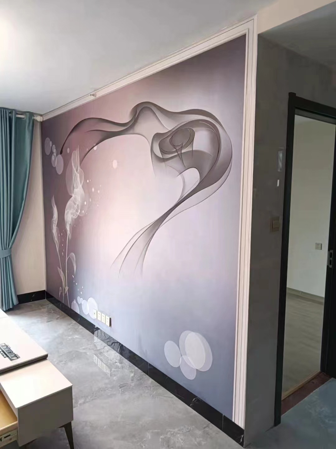 现代简约背景墙烟